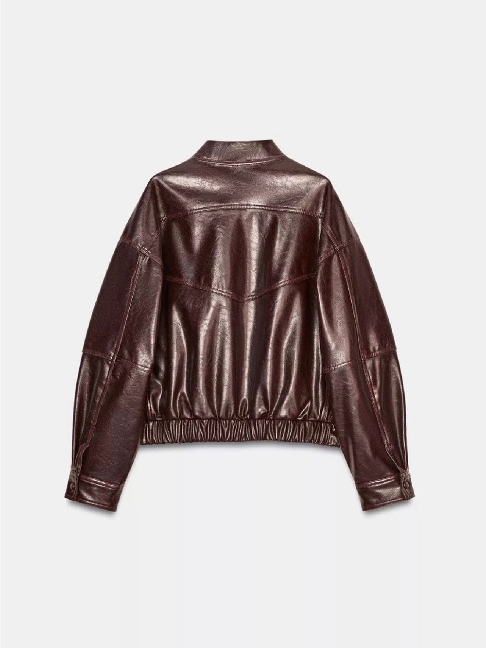 ZARA Faux Leather Bomber Jacket - Picture 4 of 6